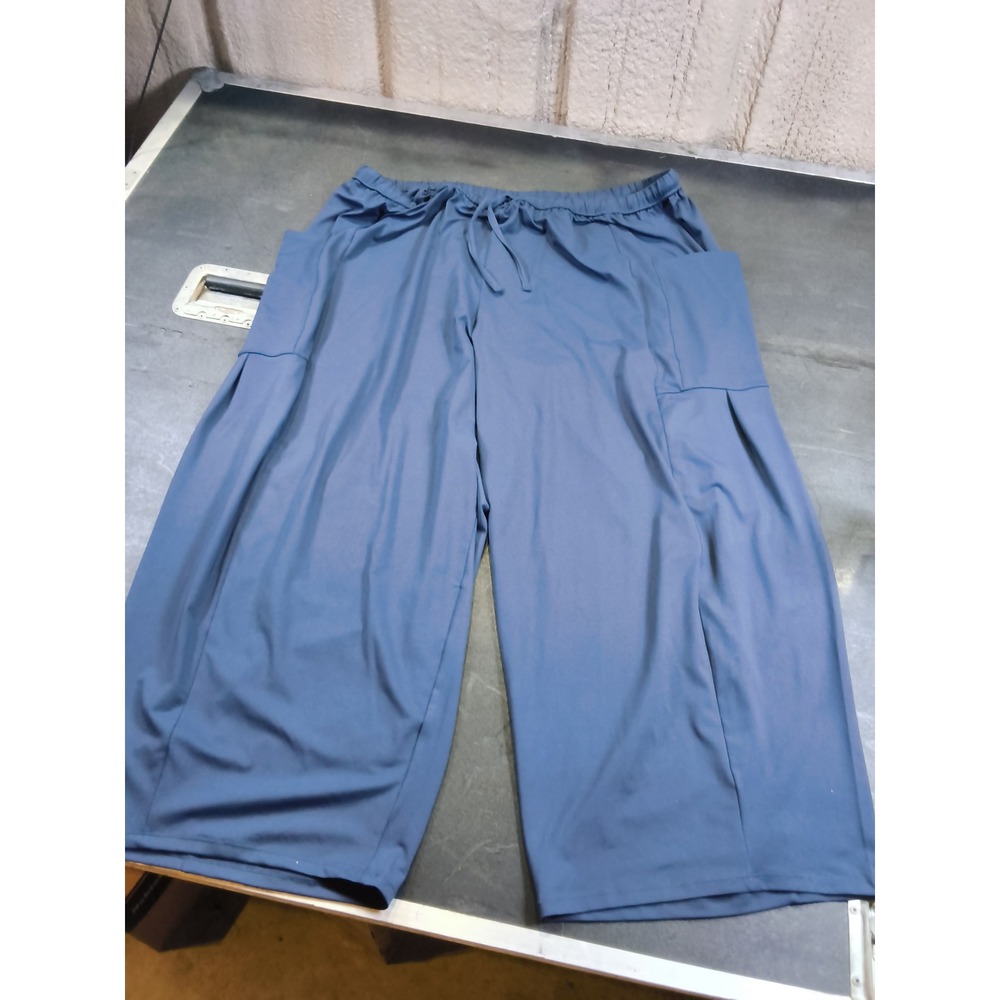 Halara Navy Blue Wide Leg Cargo Pants Elastic Waist Drawstring 2X
